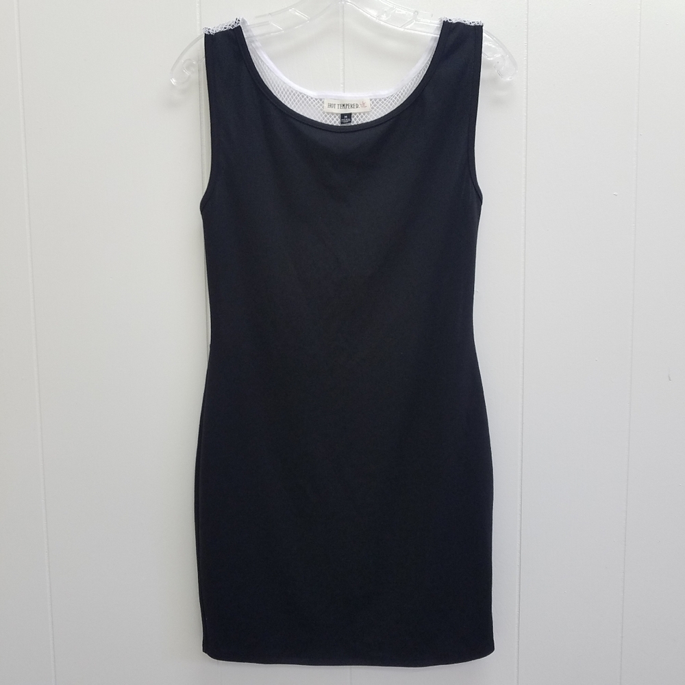 Hot Tempered White Back Mesh Mini Dress